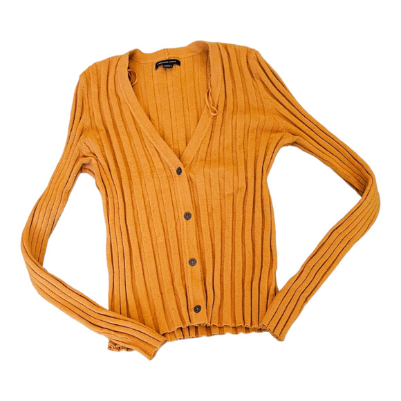 American Eagle Outfitters Sweaters - American Eagle Small Orange Long Sleeve Button Up Sweater